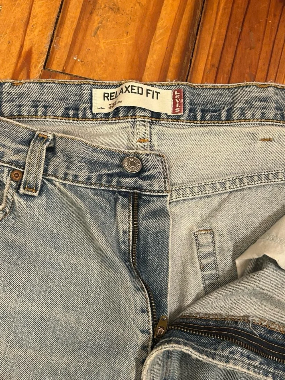 Vintage Levi's Light Blue Distressed Thrashed Relaxed Fit Jeans